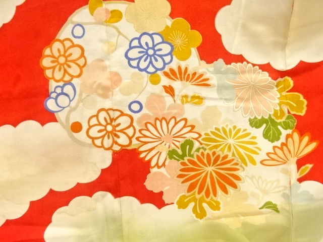  大正ロマン　御所車に松梅模様刺繍五つ紋花嫁衣装振袖2枚重ね・丸帯セット